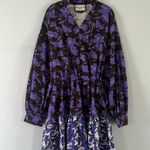 Snow Xue GAO New York Purple Floral Long Sleeve Doll Dress Photo 3