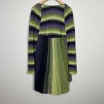 Nic+Zoe Cardigan Sweater Womens XL Green Purple Stripe Draped Front Long Sleeve Photo 6