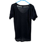 J.Crew  size XS dark blue short sleeve top blouse shirt detail sleeves‎ Photo 1