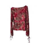 Vintage Rave Y2K Cold Shoulder Paisley Long Sleeve Blouse Size L Pink Size L Photo 8