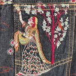 Chico's Dark Denim Jacket Colorful Embroidery Sz Medium Boho Western Vintage Photo 5