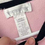 Worthington Vintage Classic Cardigan contrast trim girly womens Pink (large) elegant preppy Photo 1