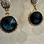Swavorski Vintage Swarovski Deep Blue Rivoli Crystal Clip-On Earrings Photo 3