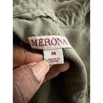 Merona  Women M Olive Green Long Sleeve Button Up Shirt Dress Casual Photo 3