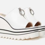 Stella McCartney Sneakelyse Platform Wedge Zip Slide Sandals White Size 40.5 EU Photo 0