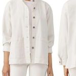 Eileen Fisher  White Standard Collar Shirt Jacket Size S Petite NWT Photo 0