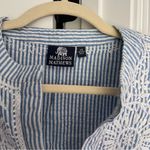 Madison Mathews Blue White Seersucker Dress Embroidered Size XS Photo 1