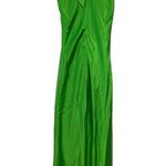 frame denim Frame Silk Halter Neck High Low Dress Gown Formal Kelly Green Photo 4