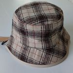 Steve Madden  Women's Reversible Plaid Bucket Hat Cream Fabric Photo 5