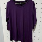 Hue Women Purple 3/4 Sleeve Crew Neck Long Tunic Top Size M Photo 0