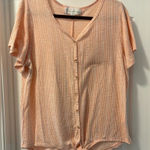 French Laundry  Orange Pink Short Sleeve Button Down Shirt Photo 0