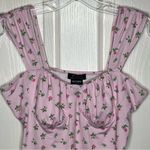 Hot Topic Sweet Society Pink Roses Top Size L Tank Top Cropped Photo 1