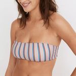 Madewell Second Wave Spaghetti Strap Bandeau Bikini Top in Paseo Stripe XS NEW Photo 2