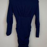 Susana Monaco  mock neck ruched dark navy dress S Photo 0