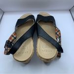 Crocs  A-Leigh Black Leather Slingback Cork Wedge Sandals size 10 Photo 5