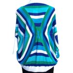 Cache Color Block Blue Green White Jacket Top Knit Shrug New Stretch $108 NWT Photo 2