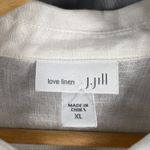 J.Jill Love Linen White Tunic Shirt Dress XL 100% Linen Long Sleeve Photo 4