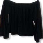 Hollister  Black Velvet Off Shoulder Top‎ Photo 0