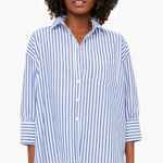 Tuckernuck POMANDER PLACE  Adair button down oversized boyfriend shirt stripe Photo 0