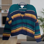 Roseanna Vintage Rosanna Cardigan Sweater. Striped. Ramie/Cotton.
Shoulder Pads. Size L Photo 0