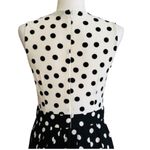ZARA Dress Black White Ivory Contrast Polka Dots Sleeveless Pleated Midi Small Photo 5