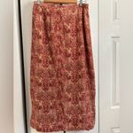 Talbots  100% silk Red and Gold Paisley Maxi Skirt Size 10 Photo 5