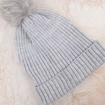 Nordstrom Grey Hat With Faux Fur Pom Photo 0