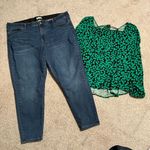 Ava & Viv  jeans size 24w‎ and green long sleeve top 1x Photo 0