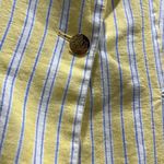 Draper James  RSVP Yellow Striped Linen Blend Blazer Sz M Photo 3