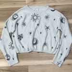 Sincerely Jules Moon and Stars Pullover Cropped Long Sleeve Sweatshirt Womens XS Photo 0