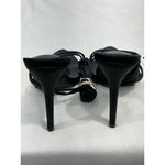 Womans “m” Black Satin Strappy Gladiator Stiletto Dress Sandals Size 5 NWOT Photo 4