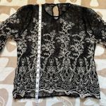 Sheer‎ Lace Blouse Floral Embroidered Long Sleeve Top Black Size L Size L Photo 7