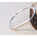 Boutique NEW Women's Dainty White Gold-Plated S925 LOVE‎ Bar Band Ring Size 5 Photo 1