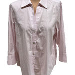 Foxcroft  NYC Women's Pink No Iron Stretch Button Up Shirt Size Large Career Photo 0
