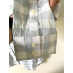 UNTUCKit Plaid Button Down Collared Blouse Shirt Light Blue White Size 0 NEW Photo 4