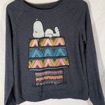 "Peanuts" Women's Long Sleeved Graphic Shirt B2 Blue Size M Photo 0