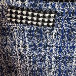 CAbi  Rena‎ 21 Club Blue Matrix Tweed Skirt Black Accent Stretch Houndstooth SZ 4 Photo 3