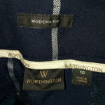 Worthington  10 34x33 Modern Fit Black Plaid Workwear Trousers Pants Photo 5