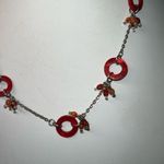 Bijoux Terner  Red Lucite Disc and Bead‎ Station Necklace Photo 1