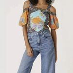 Anthropologie  M Love The Label Patchwork Cropped Tank Off Shoulder Top coquette Photo 2