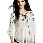 Free People Embroidered Dot Mesh Star Dust Roses are Red Babydoll Top XS Photo 0
