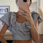 These Three Boutique Blue Striped Crop Top Photo 1