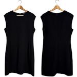 Club Monaco Sculptural Mini Dress Women's 10 Black Minimalist Neutral LBD Career Photo 3