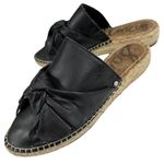 Sam Edelman  Lynda Black Leather Espadrille Mules Photo 9