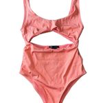 ZARA Salmon Pink One Piece Swimsuit with Cut Out Photo 0