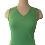  Women's Neon Green Sleeveless Sporty Top with grey adidas logo size S Photo 0