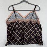 Victoria's Secret  XL Plaid Cami‎ Top Lace Trim Black Pink Sleeveless Lingerie Photo 7