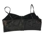 SheIn Black Faux Leather Hook Front Crop Bralette Top Corset Style Photo 1