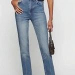 Reformation Liza Ultra High Rise Straight Organic Cotton Jeans in Blue Malta 24 Photo 0