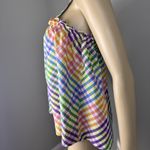 J Crew Tank Top Women's Sz 0 Rainbow Gingham‎ Square Neck Button Front Cotton Photo 8